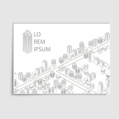 Wall Mural - modern brochure cover template - monochrome architecture style