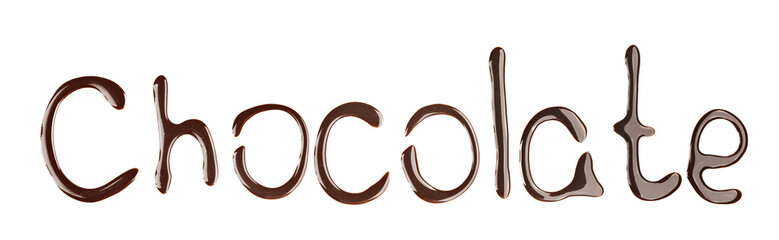 Canvas Print - Word CHOCOLATE made of liquid chocolate on white background