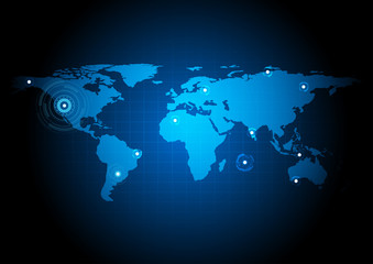 abstract world map on dark blue background some of this image furnished by nasa