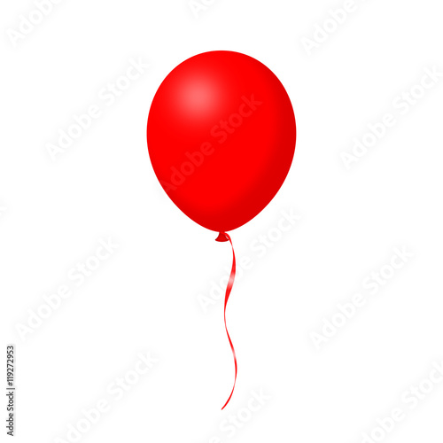 Fotografie, Obraz balloon, vector, birthday, red, air, isolated, decoration, day, anniversary, hap