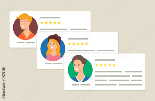 Fotomural User reviews and feedback concept vector illustration