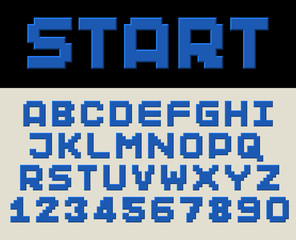 Poster - 3d extruded blue font with bevel edges