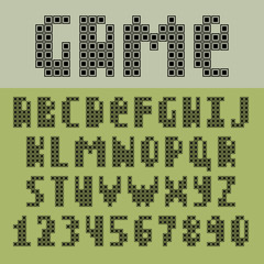 Poster - Pixel retro font Video computer game design