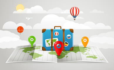 Poster - Travel bag vector illustration. Vacation concept with the bag
