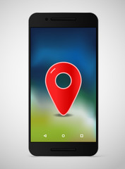 Aufkleber - Modern smartphone template. Dark mobile phone vector illustratio