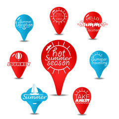 Aufkleber - Navigation pins color collection. Vacation concept