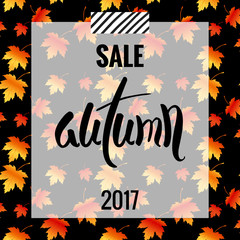 Wall Mural - fall sale poster design with custom caligraphy