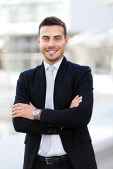 Poster - Young businessman outdoor