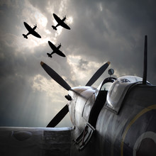 The Fighter Planes. Digital Artwork On Second World War Theme. On Memory Battle Of Britain Anniversary. 