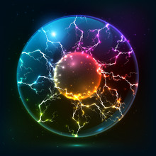 Rainbow Fire Vector Plasma Ball