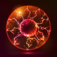 Red fire vector plasma ball