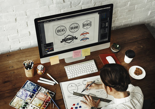 Ideas Creative Occupation Design Studio Drawing Startup Concept