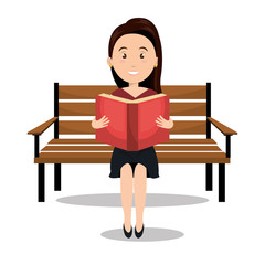 Poster - woman reading textbook r icon