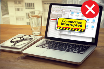 Poster - computer Interrupted  Attention Alert Connection Interrupted War
