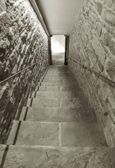 Poster - staircase in an old tunnel