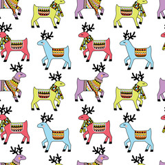 Fototapete - Seamless pattern with deer