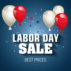 labor day sale big isolated icon vector illustration design