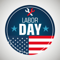 Sticker - happy labor day poster icon vector illustration design