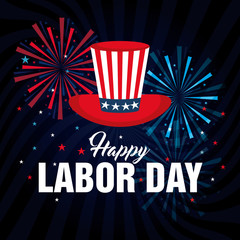 Sticker - happy labor day poster icon vector illustration design