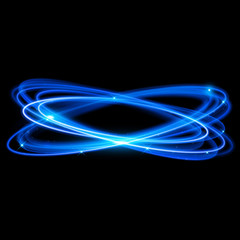 Vector neon light circle in motion