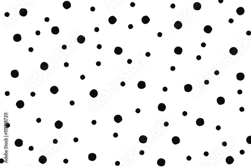 Dekoracja na wymiar  recznie-rysowane-male-i-duze-kolo-kropki-w-czerni-i-bieli