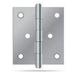 Hinges Design. Stainless steel hinges on white background.