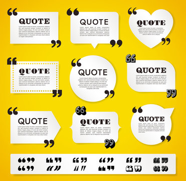 vector quote decoration labels set