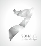 Fototapeta Do przedpokoju - Somalia polygonal grey vector modern map
