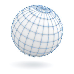 Aufkleber - Global network concept isolated over white background with shadow 3D rendering