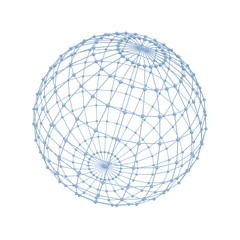 Aufkleber - Global network concept isolated over white background 3D rendering