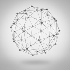 Aufkleber - Global network concept on grey background 3D rendering