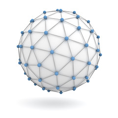 Aufkleber - Global network concept isolated over white background with shadow 3D rendering