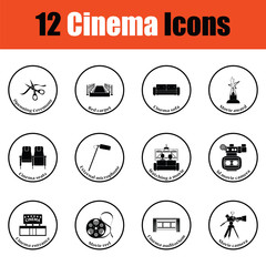 Wall Mural - Set of cinema icons