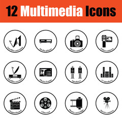 Poster - Set of multimedia icons