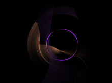 Abstract Swirling Purple And Brown Fractal On Black Background