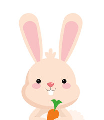 Wall Mural - flat design cute rabbit cartoon icon vector illustration