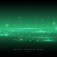 Poster - absrtract technology binary code background. green light effect