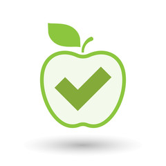 Poster - Isolated  line art apple icon with a check mark