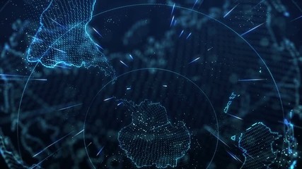 Poster - planet earth rotating animation future technology business concept