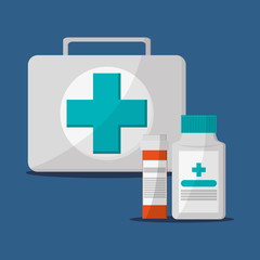 medical kit jar health care hospital icon. Colorful design. Vector illustration