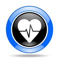 Aufkleber - pulse blue and black web glossy round icon