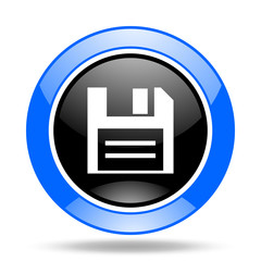 Poster - disk blue and black web glossy round icon