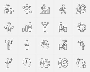 Canvas Print - Business sketch icon set.