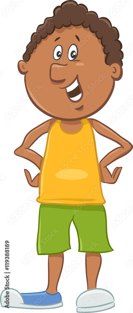 african american boy cartoon Stock Vector | Adobe Stock