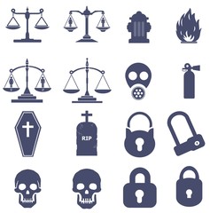 Sticker - Sécurité, mort, justice en 16 icônes