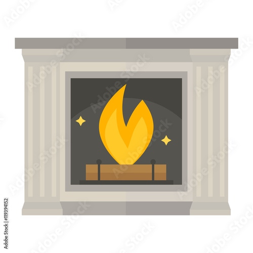 Vector Fireplace Icon And Fireplace Design Fireplace House Room