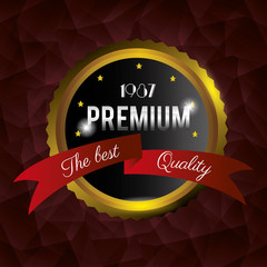 seal guaranteed premium quality gold vector illustration design