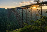 Sunset at the New River Gorge Bridge in West Virginia