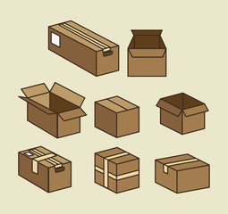 boxes carton packing delivery service vector illustration design