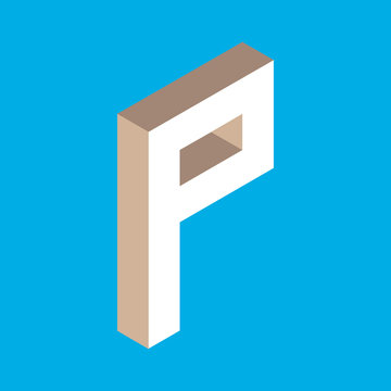 isometric letter p.